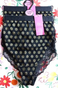 M&S S MUTANDINE BRASILIANE VITA ALTA 2 PAIA TAGLIA XL 20-22 NERO MIX - NUOVE - Foto 1 di 4