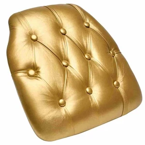 Cojín para silla Chiavari acolchado de vinilo dorado de 1,75" de Chivari - Imagen 1 de 7