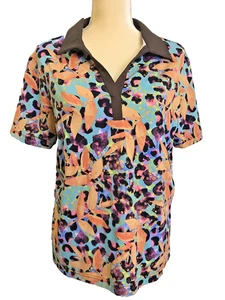 EIS Sun Shirt Neu mit Etikett 2X Golf Tropical Print Polo Top Reitsport Equi In Style - Bild 1 von 7