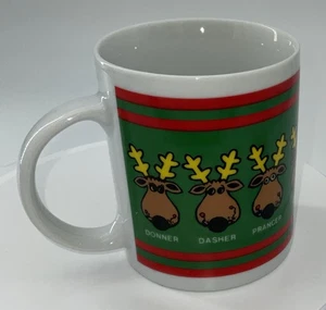 Vintage Christmas Reindeer Mug ~ All 9 Reindeer Names Rudolph Dasher Dancer… - Picture 1 of 6