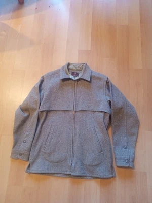 Vintage Johnson Woolen Mills Jacket Mens L Gray Herringbone Vermont USA Size 40? - Image 1 of 4