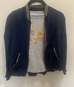 2 Stück Mädchen Wonder Nation T-Shirt Jacke Gr. 7/8 Schmetterling Gold Blau Neu - Bild 1 von 9
