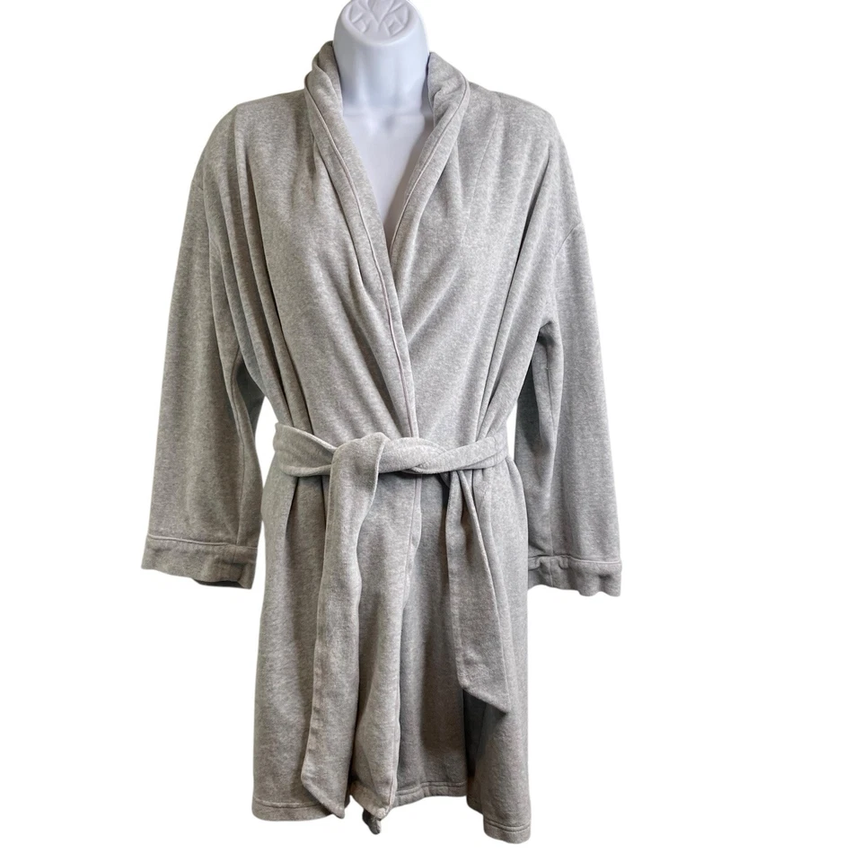Женский серый уютный халат с поясом из хлопковой смеси Anthropologie размер S/M одежда для отдыха - Изображение 1 из 4