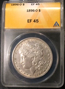 1896 O Morgan Dollar EF45 ANACS 90% Silver - Picture 1 of 2