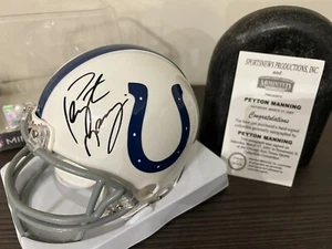 PEYTON MANNING SIGNED AUTO MINI HELMET MOUNTED MEMORIES COA MINT CONDITION! - Picture 1 of 5