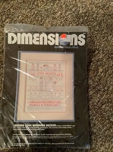 Dimensions 3643 Lasting Love Wedding Record Counted Cross Stitch Kit Country - Picture 1 of 3