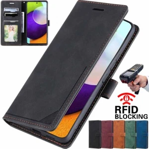 For Samsung Note 8/9/10/20 S7 J5 J7 Flip Wallet Leather Case Cover RFID Blocking - Picture 1 of 27