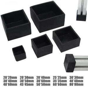 Quadrat Gummi Fußkappen Stuhlbeinkappen Tischfuß Bodenschutz Schoner 20-80mm - Picture 1 of 6