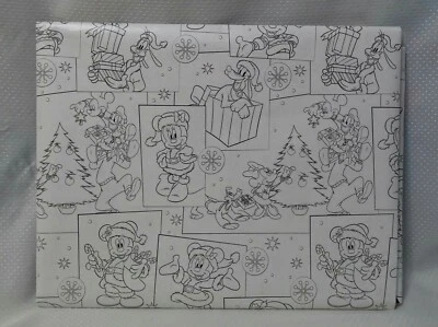 DIY Color Me! Kids Fun Christmas Gift Wrap Paper*Disney Mickey Mouse - Image 1 of 3