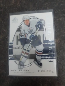2005-06 Sp Authentic Future Watch Matt Greene Rookie RC 1129/1999 Card# 260 - Picture 1 of 2