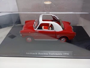 MODELLINO AUTO-AUTOBIANCHI BIANCHINA TRASFORMABILE (1958)-SCALA 1/24-CON TECA - Foto 1 di 5