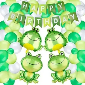 Frog Style Happy Birthday Decoration Air/Helium Croak Balloons Party Decor UK - Picture 1 of 13