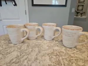 Tag Coffee Mug Ivory 4.25" tall Lot Of 4 - Picture 1 of 8
