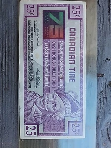 1996 75 Years Canadian Tire Money 25 Cents Bill - Picture 1 of 6