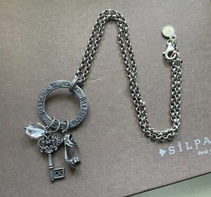 19" SILPADA Sterling Silver It's a Girlfriend Thing High Heel Key 10 Yr Necklace - Picture 1 of 4