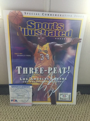 Shaquille O'Neal Signed June 26, 2002 SPORTS ILLUSTRATED No label PSA/DNA Cover