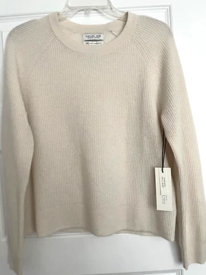 NUEVO suéter con etiquetas rachel zoe talla mediana blanco marfil 100% cachemir Foto 1 de 4