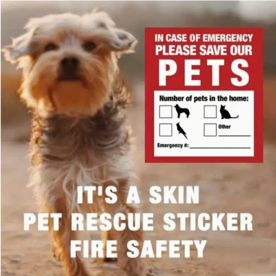 1pc Creative Pet Alert Rescue Stickers-Save our Pets from Fire or Other Danger - Image 1 of 4