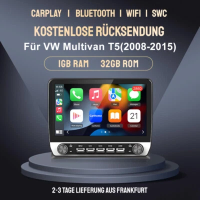Android 14 Carplay Autoradio Für VW Multivan T5 08-2015 GPS Navi WIFI FM SWC DSP - Bild 1 von 4