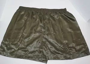 MEN'S SATIN BOXER SHORT "DARK GREEN" SIZE LARGE $24.00 - Picture 1 of 2