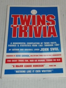 TWINS TRIVIA By John Swol *Excellent Condition* AUTOGRAPHED BY JOHN SWOL(CF-11) - Picture 1 of 10