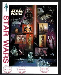 4143 Star Wars full sheet first day UO cancel - Vader, on photo with back scan