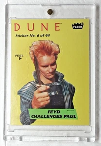 1984 DUNE MOVIE TRADING CARD STICKER 6 FEYD CHALLENGES PAUL - Picture 1 of 2