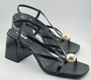 Miu Miu Patent Leather Sandals with Pearl - Picture 1 of 6