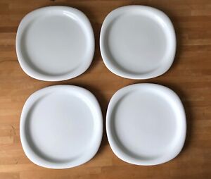 4 x Rosenthal Studio Line SUOMI Dinner Plate 28cm / 11" ~ White Rounded Square