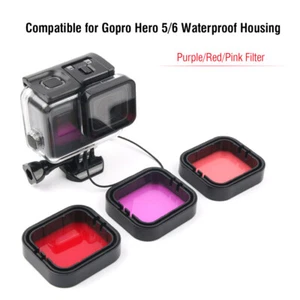 3Pcs Lens Filter For GoPro Red Pink Purple Dive Filter For GoPro 5/6 - Picture 1 of 12