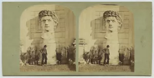 Stéréo 1860-70. Italie. Rome. Tête de l'empereur Domitien. - Picture 1 of 3