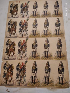 MARCA STELLA ANNI '20/40- SOLDATINI DI CARTA -CORAZZIERI- 30X20 CM - Foto 1 di 2