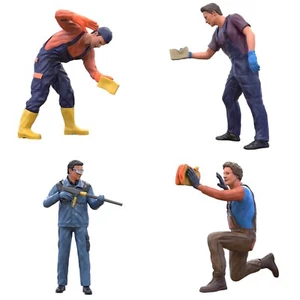 Carwash Boys Männer Figuren Set 1:50 (3,7cm) unbemalt, 1/50 Diorama (4 Figuren) - Bild 1 von 6