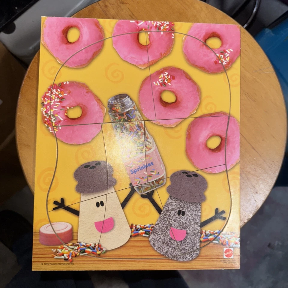 90 年代复古 Playschool 美泰维亚康姆蓝调线索木框架拼图完整  — 第 1/1 张图片