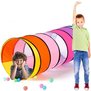 27,6 Zoll Großer Spieltunnel für Kinder Pop Up Spieltunnelzelt Bunt Krabbeln T... - Bild 1 von 7