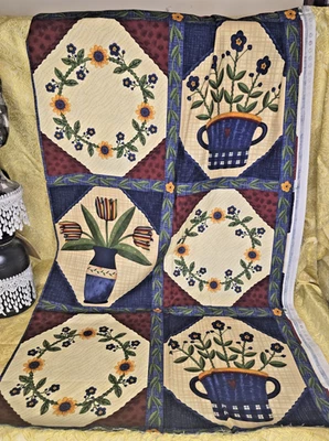 Material de tela Debbie Mumm paneles cuadrados florales 23x42 acolchado Foto 1 de 4