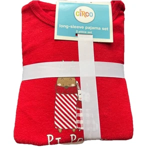 Neu mit Etikett Circo Langarm-Pyjama-Set Schlafanzug Party Baby 18 Monate rot gestreift - Bild 1 von 3