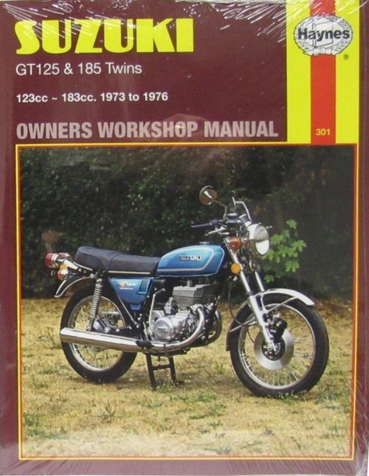 Manual de taller Haynes 301 clásico Suzuki GT125 GT185 K L M A gemelos 1973 a 1976 Foto 1 de 1