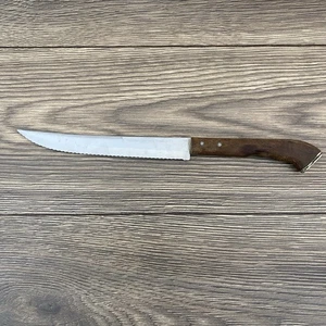 Vintage Craftsman Craftedge USA Stainless Knife Wood Handle Silver End - Picture 1 of 7