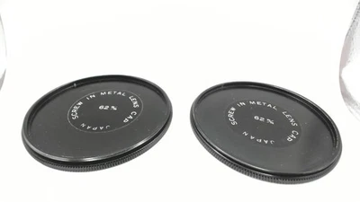 TWO (2) x 62mm Screw-in Metal Lens Front Cap Filter stack male threads - vintage - Image 1 of 4