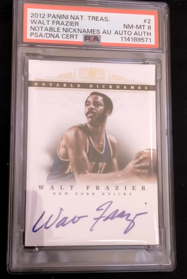 2012-13 Panini National Treasures Notable Nicknames / 99 Walt Frazier Auto PSA - Image 1 of 2