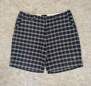 Pantalones Cortos Para Hombres Fred Perry Tartán Talla XL Azul Cuadros Algodón Hasta la Rodilla W38" Informales - Imagen 1 de 10