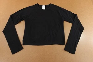 Athleta Girl Size XL/14 Black Long Sleeve Power Up Sport Length Seamless Top NWT - Picture 1 of 10