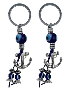 Evil Eye Key Chain Hanging Key Ring Feng Shui Protection Couple Gifts - Picture 1 of 3
