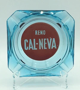 CAL-NEVA RENO POSACENERE Casinò BLU Vintage Trinket Piatto Tobacciana - Foto 1 di 5