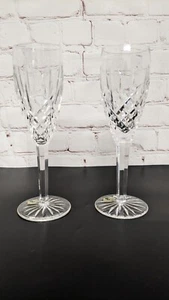 One Pair Waterford Crystal Fluted Champagne Glasses 8.5"  Tall Ireland EUC - Picture 1 of 10