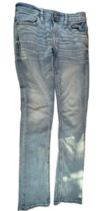 BKE jeans Mens Jake 29-36 Blue Denim Straight FNS16399 Whiskers Fading - Picture 1 of 18