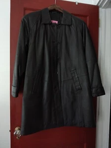 Genuine Leather Brown "Excelled Collection" Women Knee Length Coat. Size S-M - Picture 1 of 7