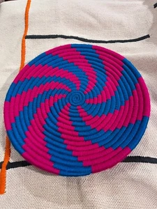 Natural wicker wall plate, Handwoven wicker wall art, wall hanging straw plate - Bild 1 von 2