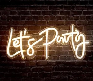 Let's Party Neon Signs, LED Neon Light Sign for Wall Decor, Decorative Let's - Picture 1 of 1